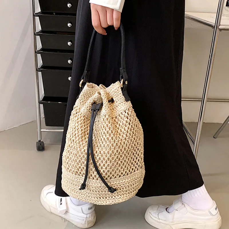 Straw Bucket Bag