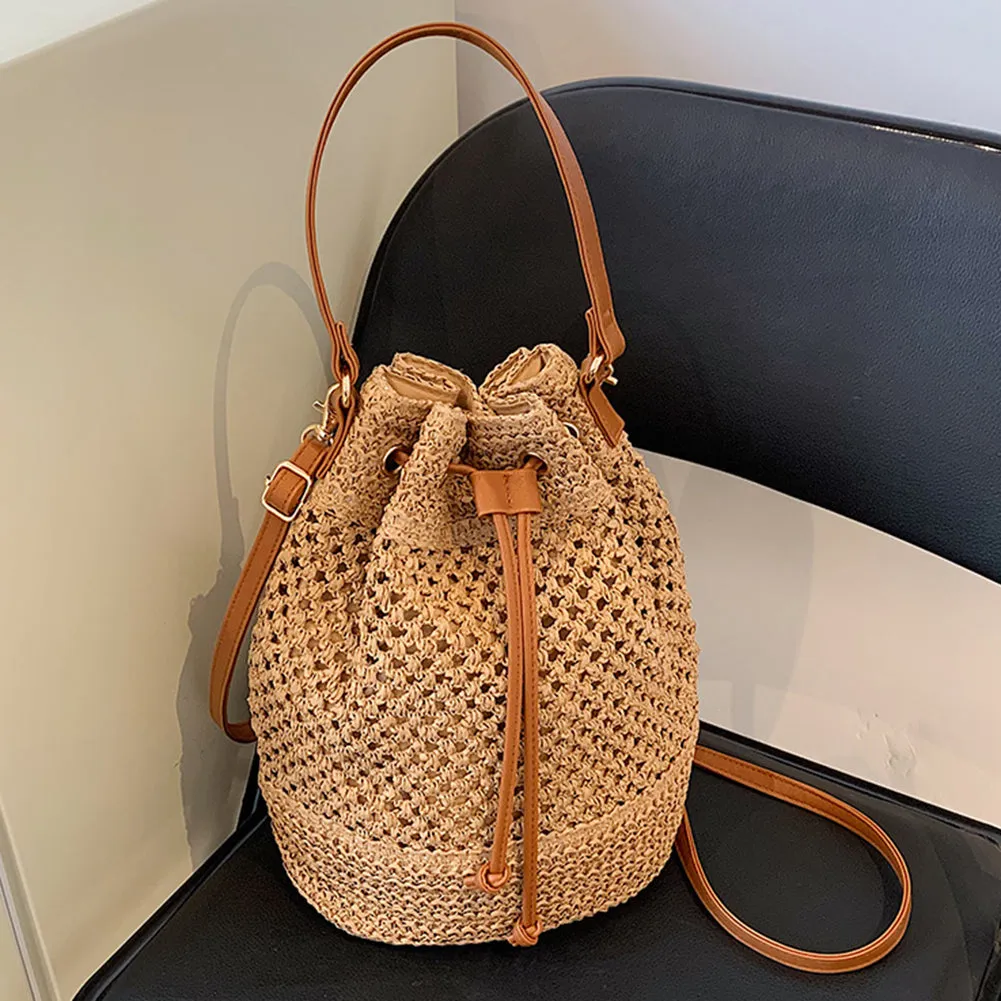 Straw Bucket Bag