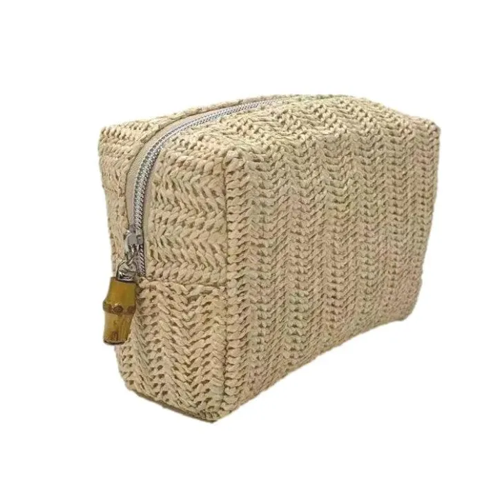 Straw Sand Mini On Board Makeup Bag