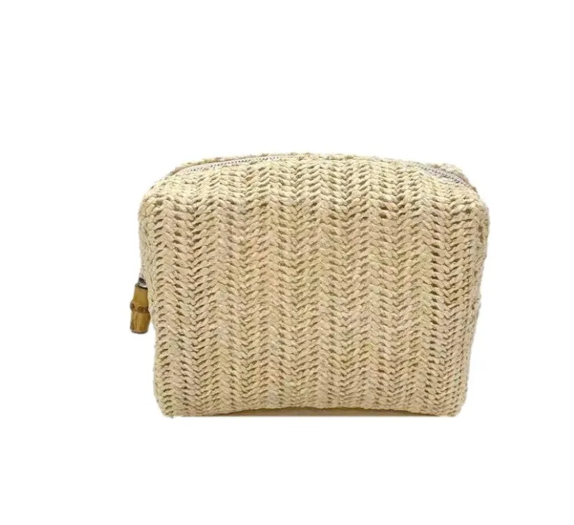 Straw Sand Mini On Board Makeup Bag