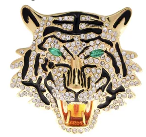 Stunning gold plated retro tiger leopard  king celebrity brooch broach pin jjj27