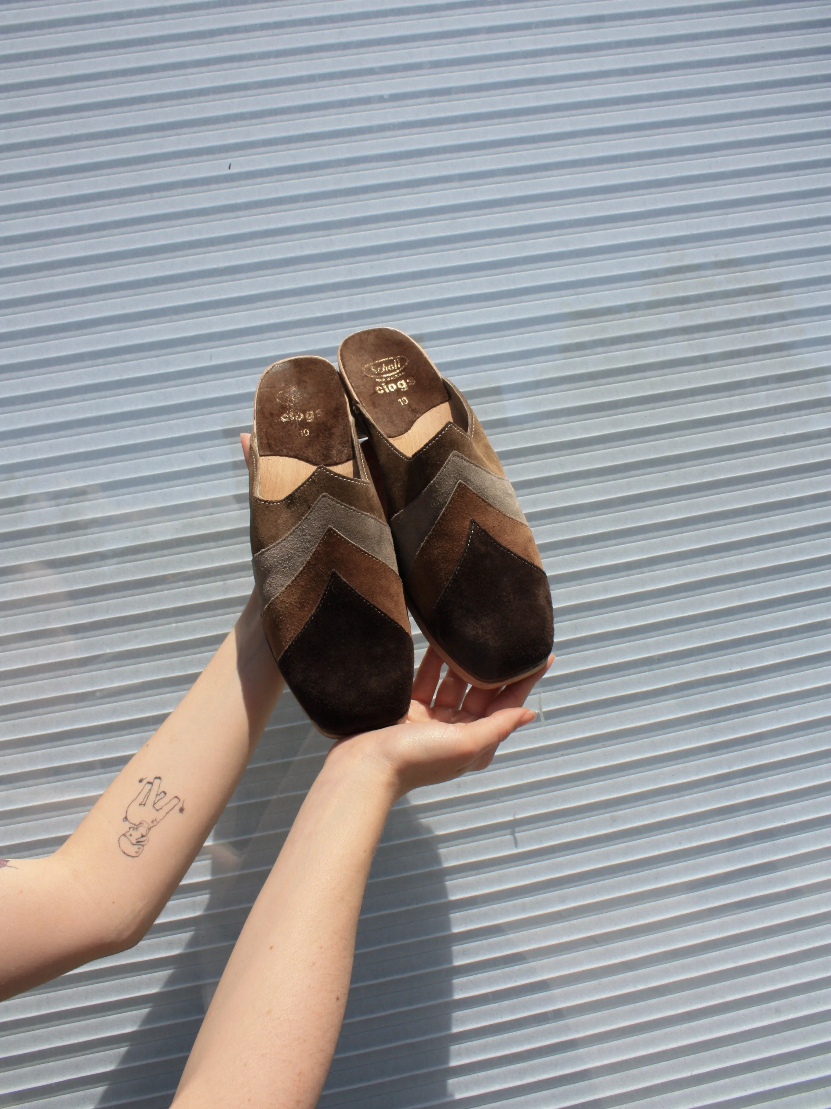 Suede Panel Clogs (10)