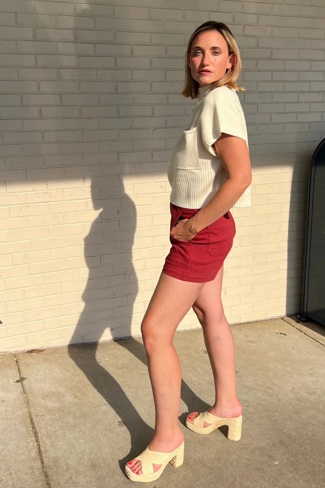 Sunburst High Waist Pocket Shorts