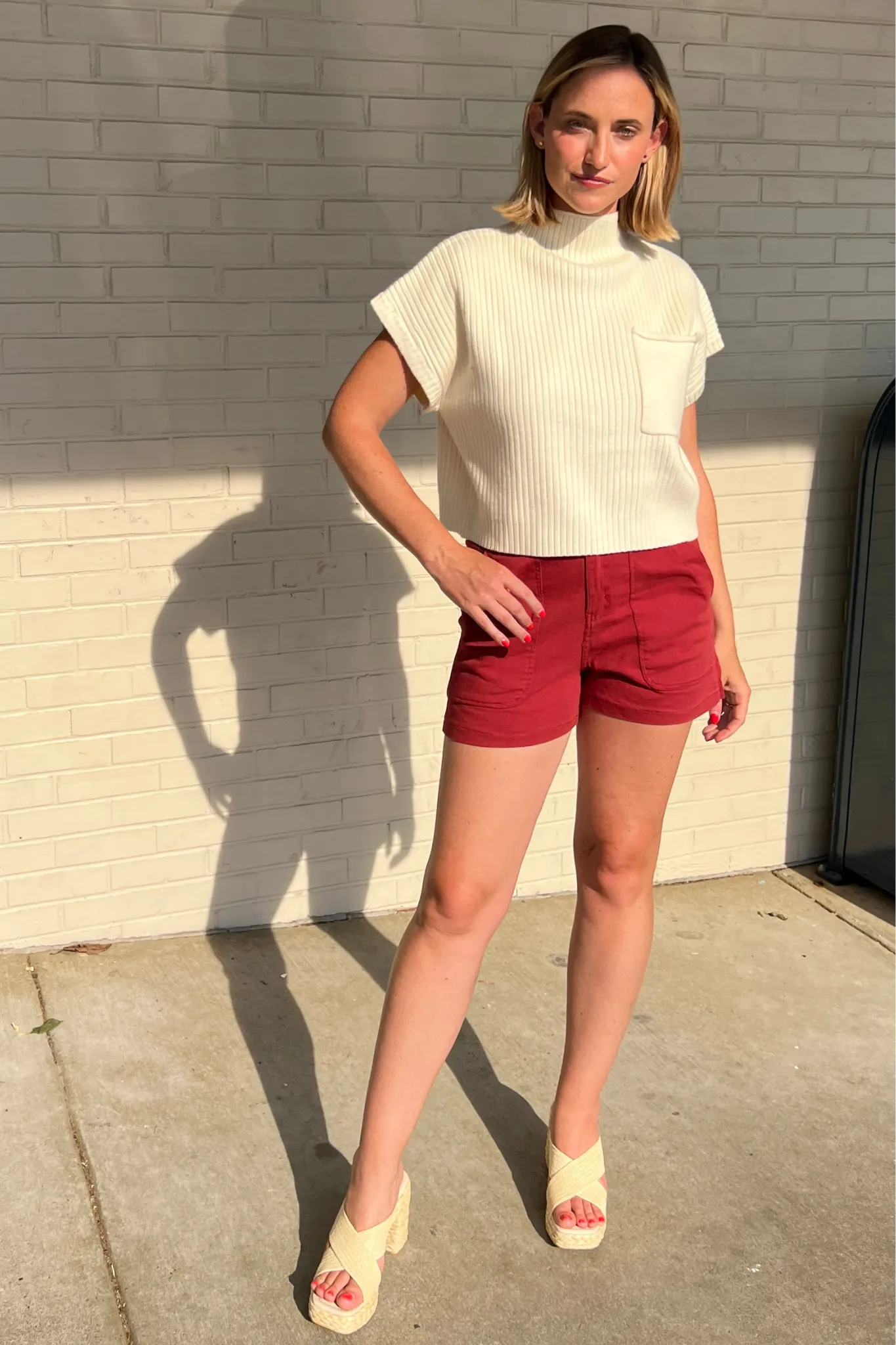 Sunburst High Waist Pocket Shorts
