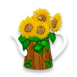 Sunflower🌻watering can - brooch - Set of 2