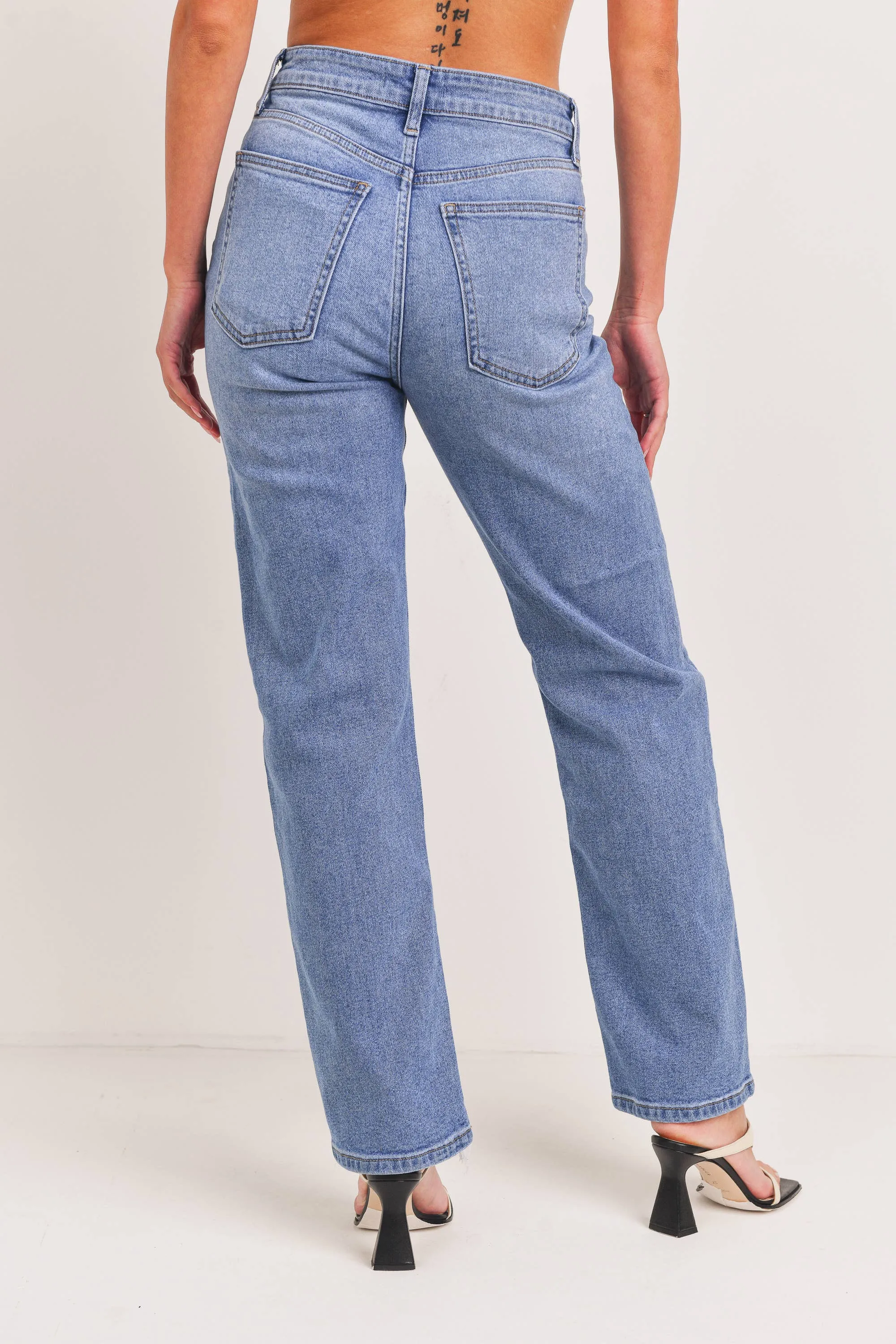 Sydney Straight High Rise Clean Leg Denim Jeans