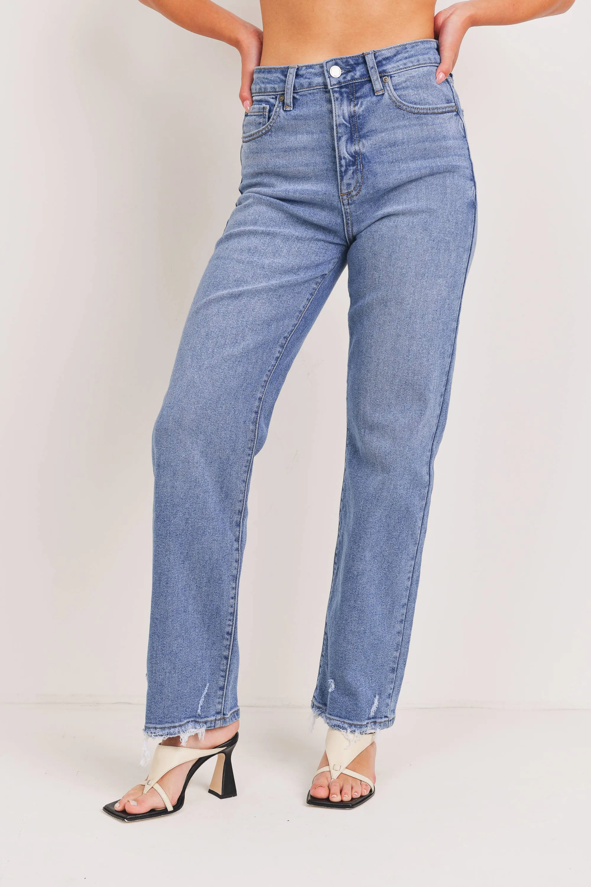 Sydney Straight High Rise Clean Leg Denim Jeans