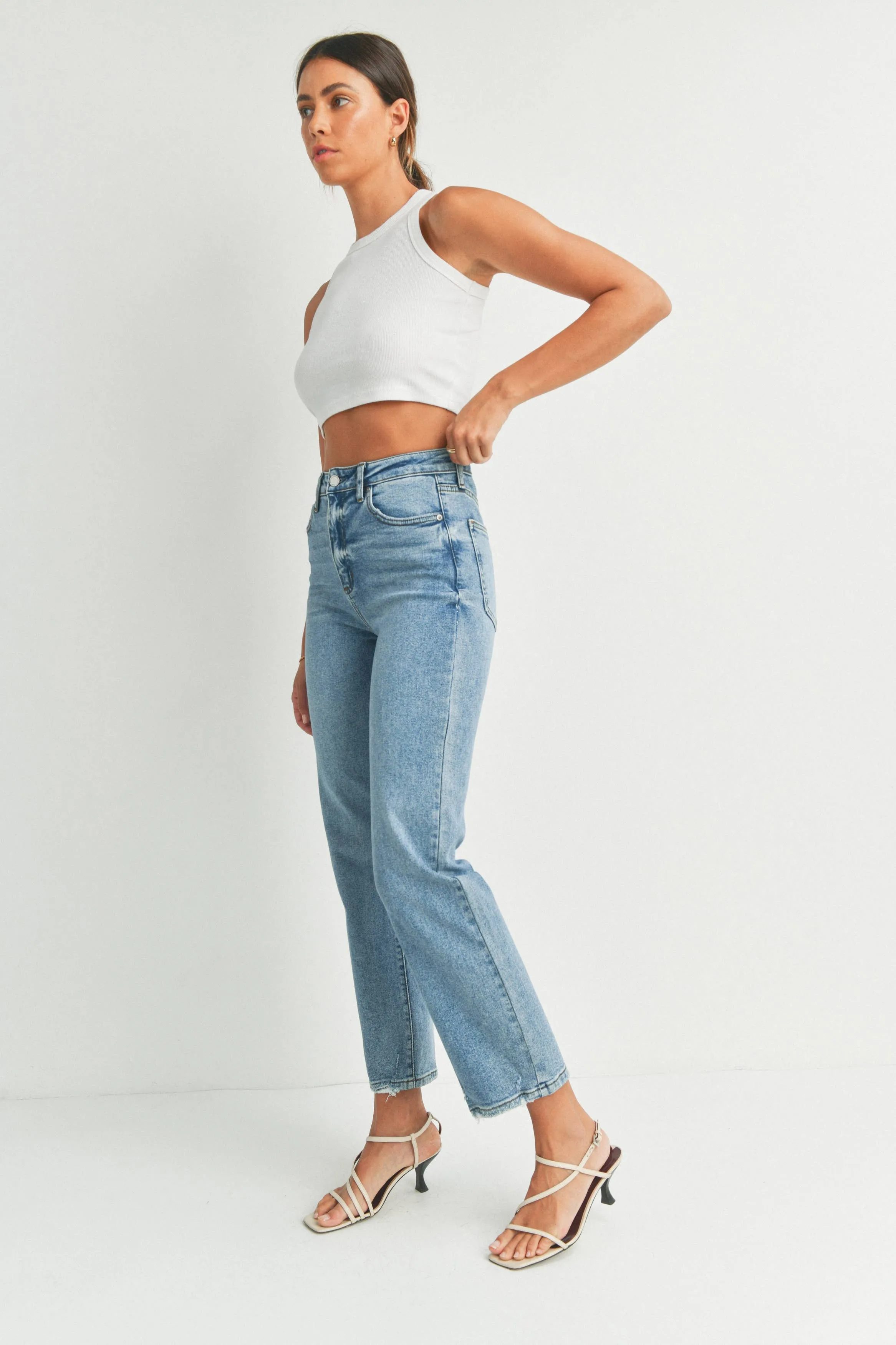 Sydney Straight High Rise Clean Leg Denim Jeans