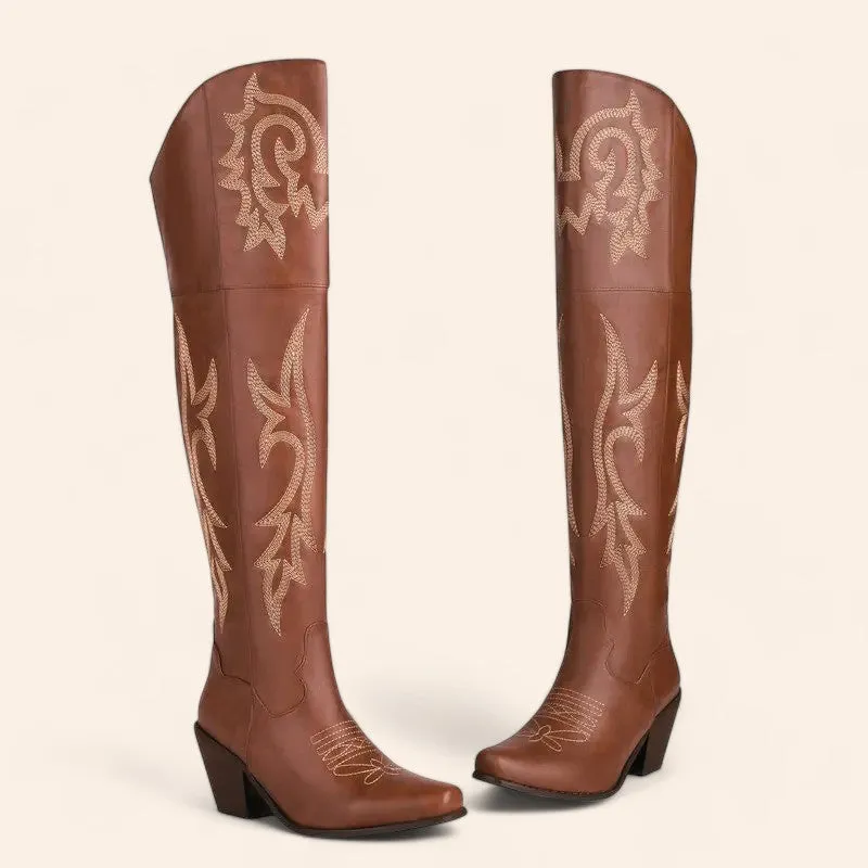 Tall brown cowboy boots - Coffee shade - N°51