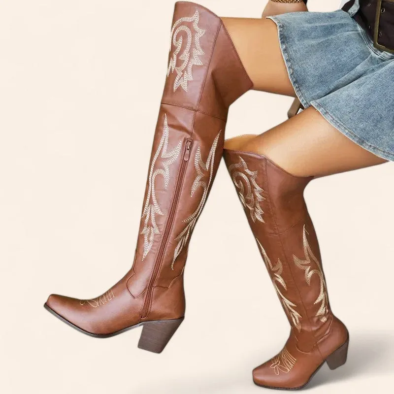 Tall brown cowboy boots - Coffee shade - N°51