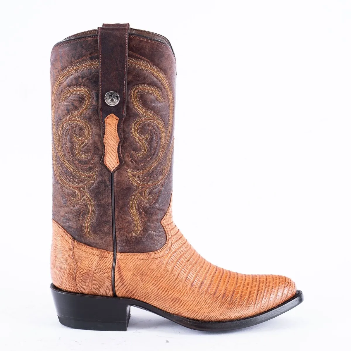 TANNER MARK EXOTIC LEATHER Lizard MD Brandy Cowboy Boots