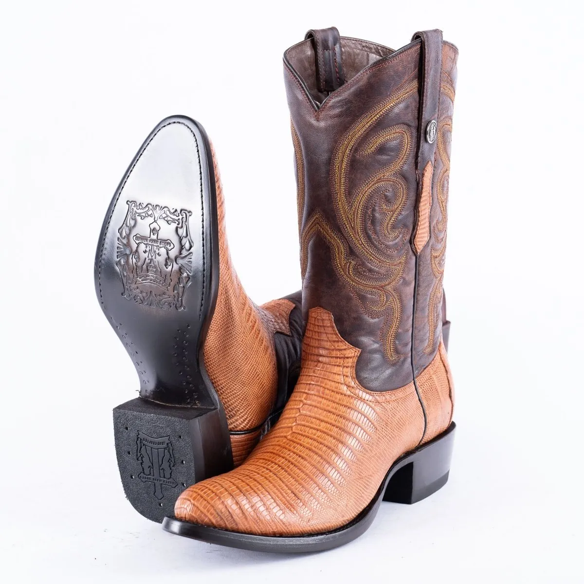 TANNER MARK EXOTIC LEATHER Lizard MD Brandy Cowboy Boots
