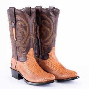 TANNER MARK EXOTIC LEATHER Lizard MD Brandy Cowboy Boots