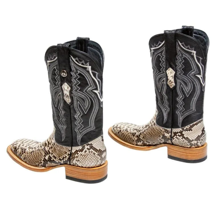 TANNER MARK MEN'S EXOTIC LEATHER Python Natural Cowboy Boots