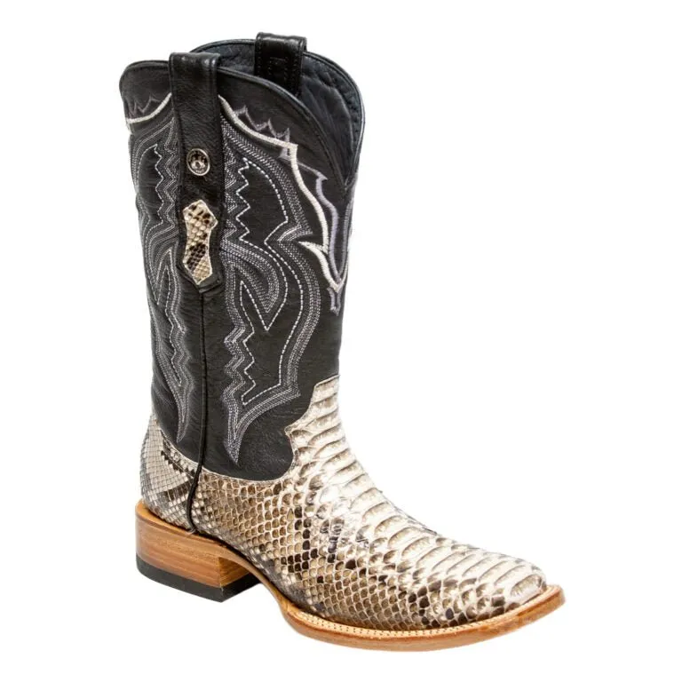 TANNER MARK MEN'S EXOTIC LEATHER Python Natural Cowboy Boots