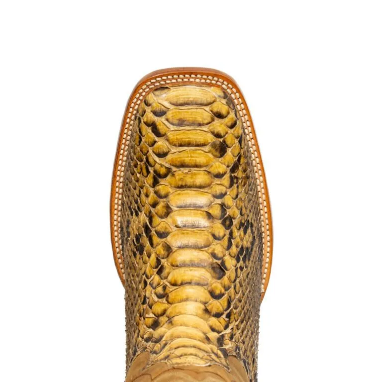 TANNER MARK MEN'S EXOTIC LEATHER Python Pull Up Antique Cowboy Boots