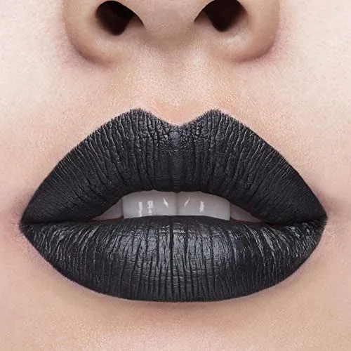 TATTOO JUNKEE Leather Lip Trio Lip Paint Kit, Includes Black Lip Liner & Matte Long-Wear Lip Paint   Coordinating Fine-Milled Opalescent Cosmetic Glitter