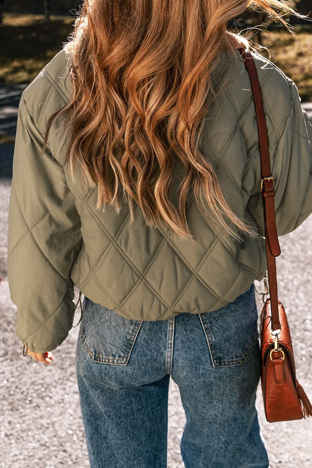 Teddy Collar Flap Quilted Puffer Jacket