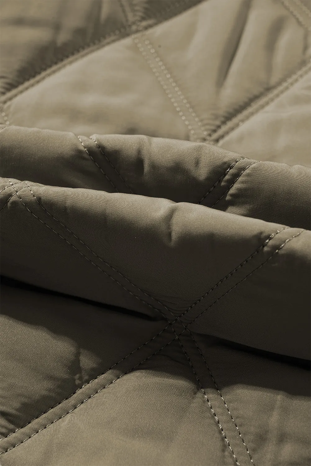 Teddy Collar Flap Quilted Puffer Jacket