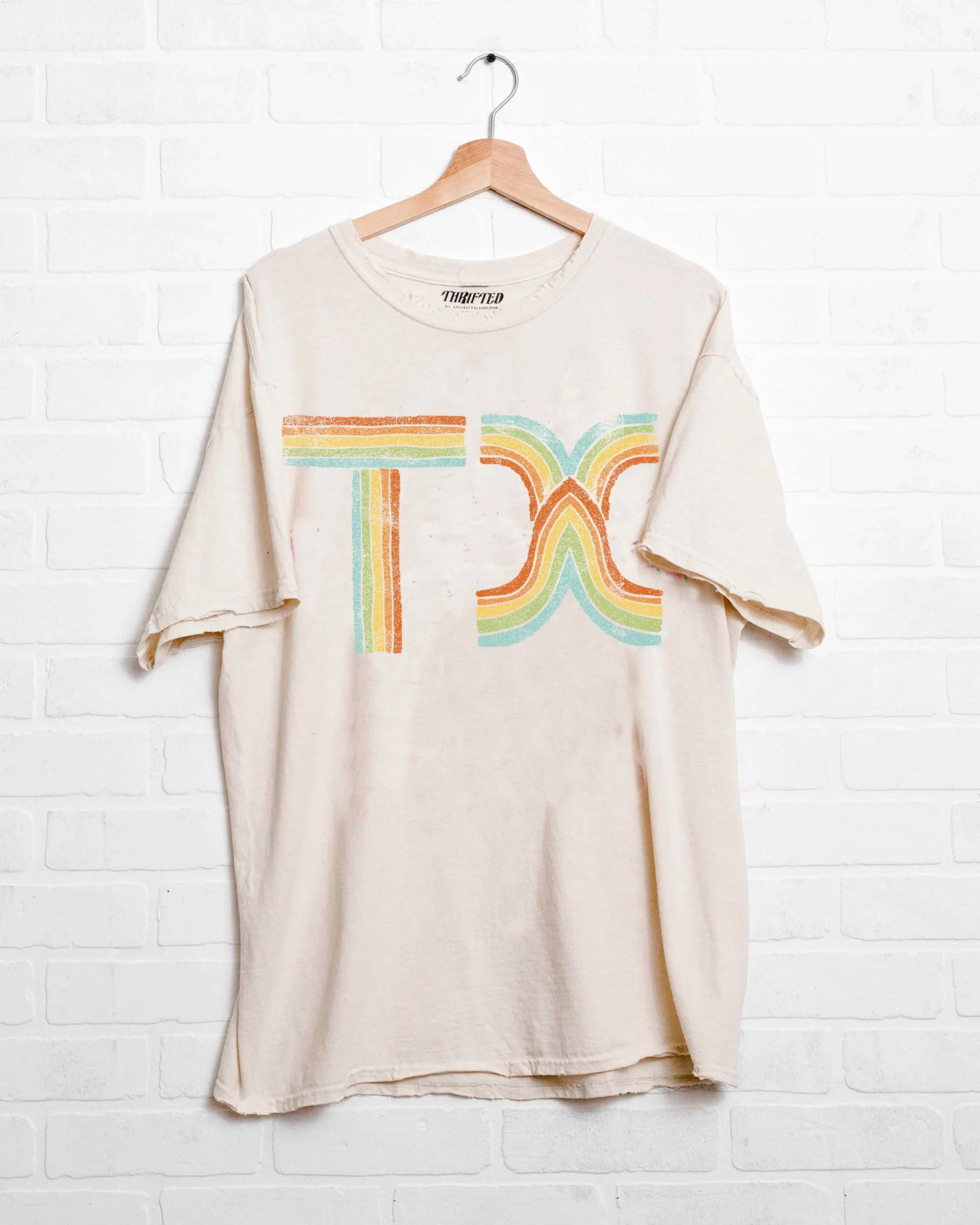 Texas TX Promise Off White Thrifted Tee (FINAL SALE)