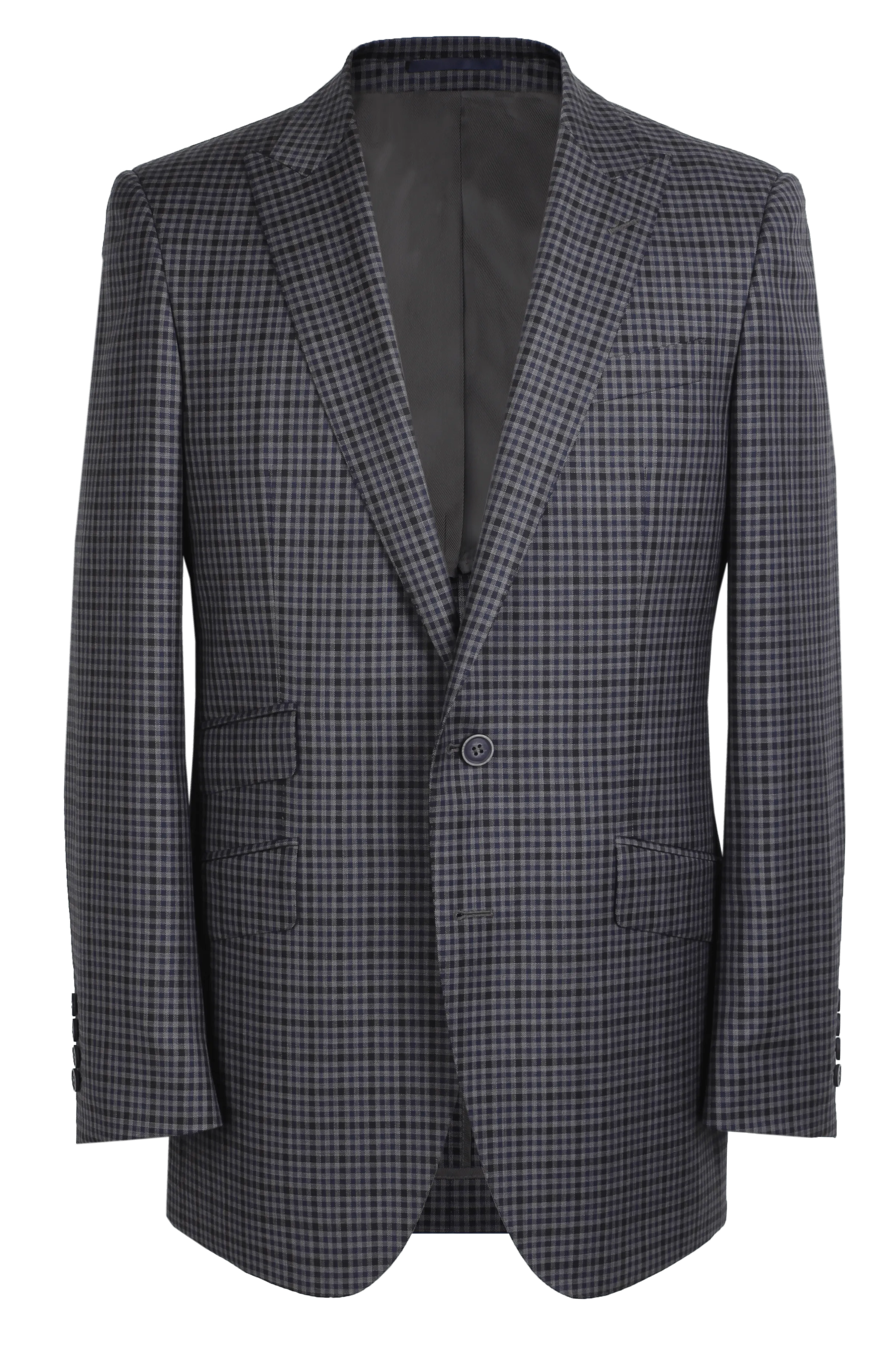 The Arnold Jacket - Cavanni Grey/Navy Mini Gingham