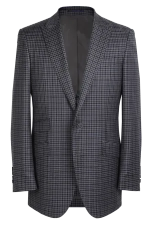 The Arnold Jacket - Cavanni Grey/Navy Mini Gingham