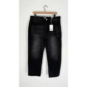 The Fine Print Womens High Rise Wide Leg Denim Jeans Black Size 20P NWT