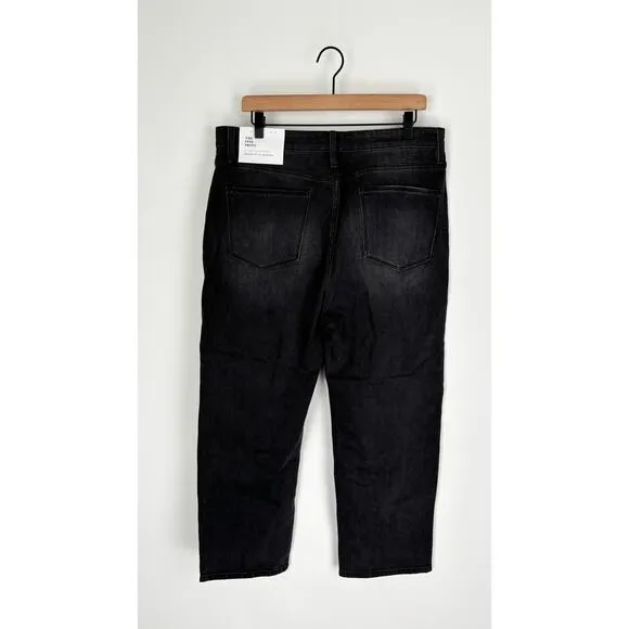 The Fine Print Womens High Rise Wide Leg Denim Jeans Black Size 20P NWT