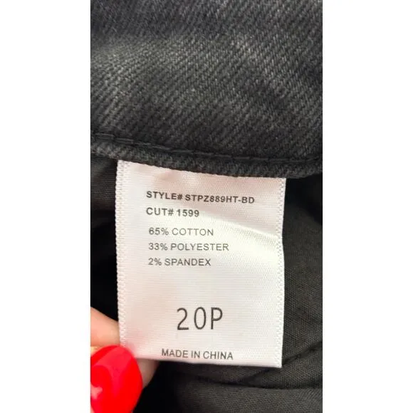 The Fine Print Womens High Rise Wide Leg Denim Jeans Black Size 20P NWT