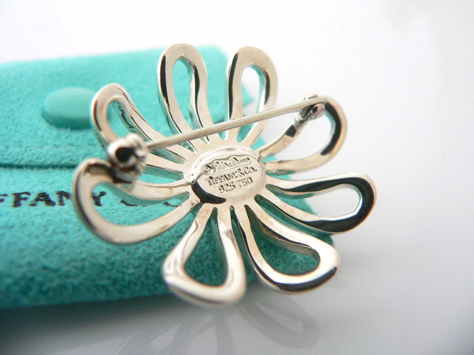 Tiffany & Co Silver 18K Gold Large Picasso Daisy Flower Brooch Pin Nature Lover