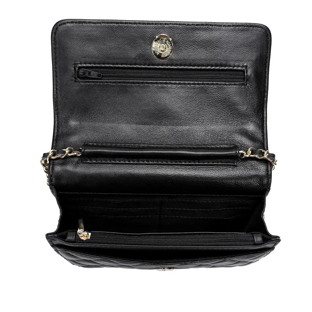 Tiffany & Fred Quilted Sheepskin Leather Crossbody