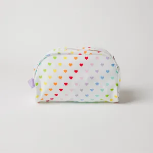 Tiny Hearts Seersucker Traveler Toiletry Bag