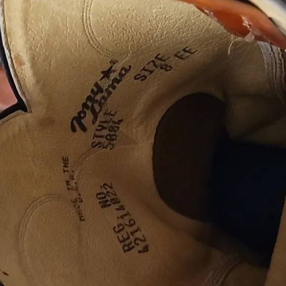Tony Lama tall chestnut cowboy boots 8EE