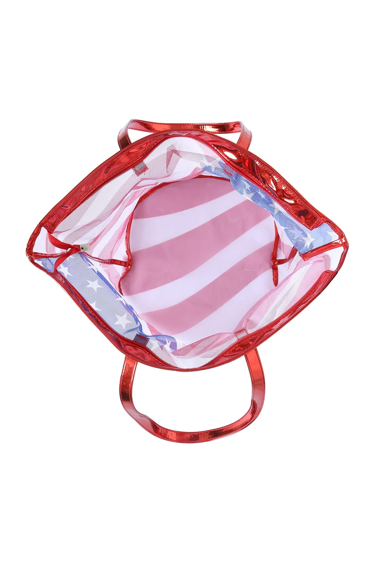 TRANSPARENT AMERICAN FLAG TOTE BAG