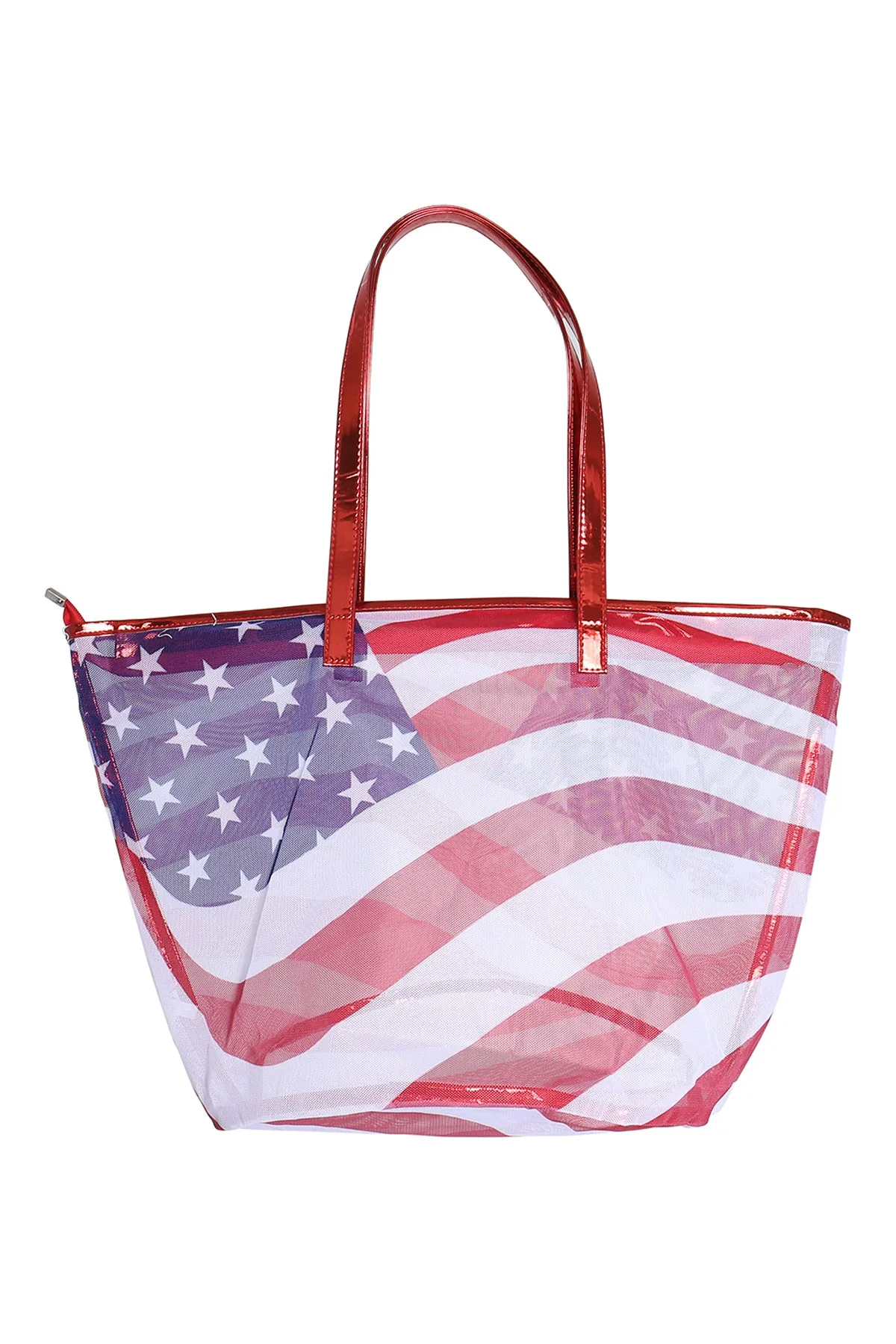 TRANSPARENT AMERICAN FLAG TOTE BAG