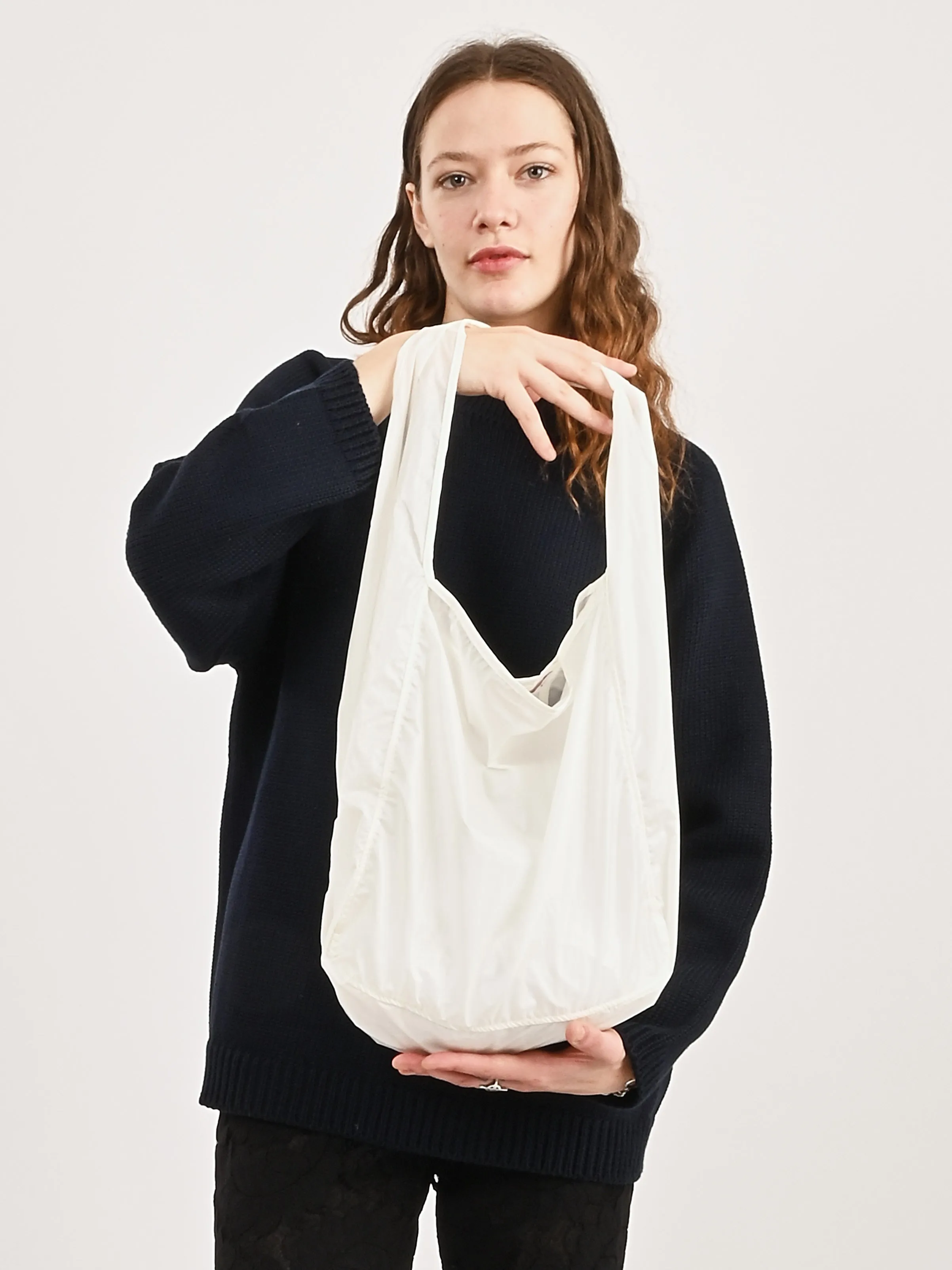 Transparent White Compactible Tote