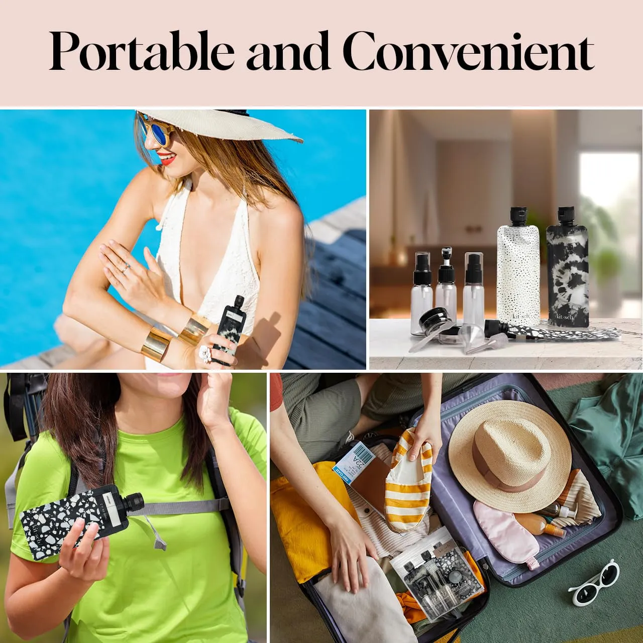 Travel Bottles for Toiletries - TSA Approved Bottles, Refillable, Leak-Proof Travel Size Containers, Essentials Kit for Shampoo, Conditioner, Lotion and More, Valentines Gift - 11 Pack