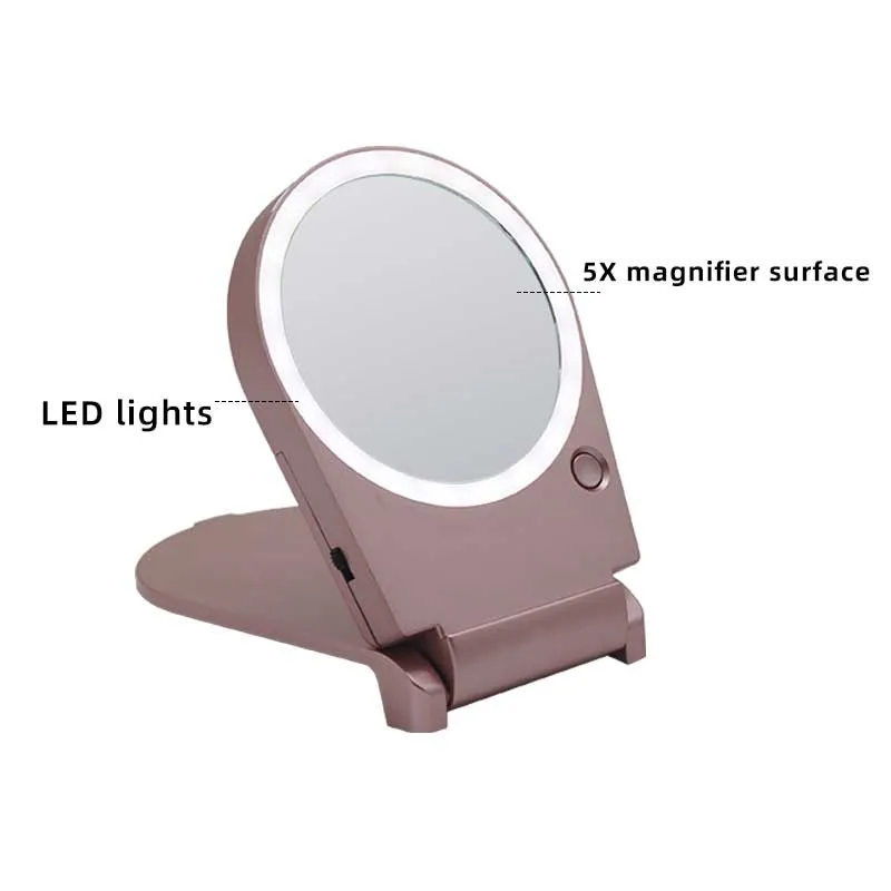 Travel makeup mirror 5x magnifiying diy vanity mirror with lights compact