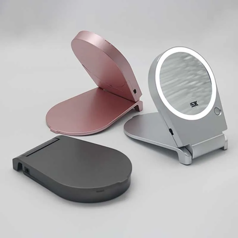Travel makeup mirror 5x magnifiying diy vanity mirror with lights compact