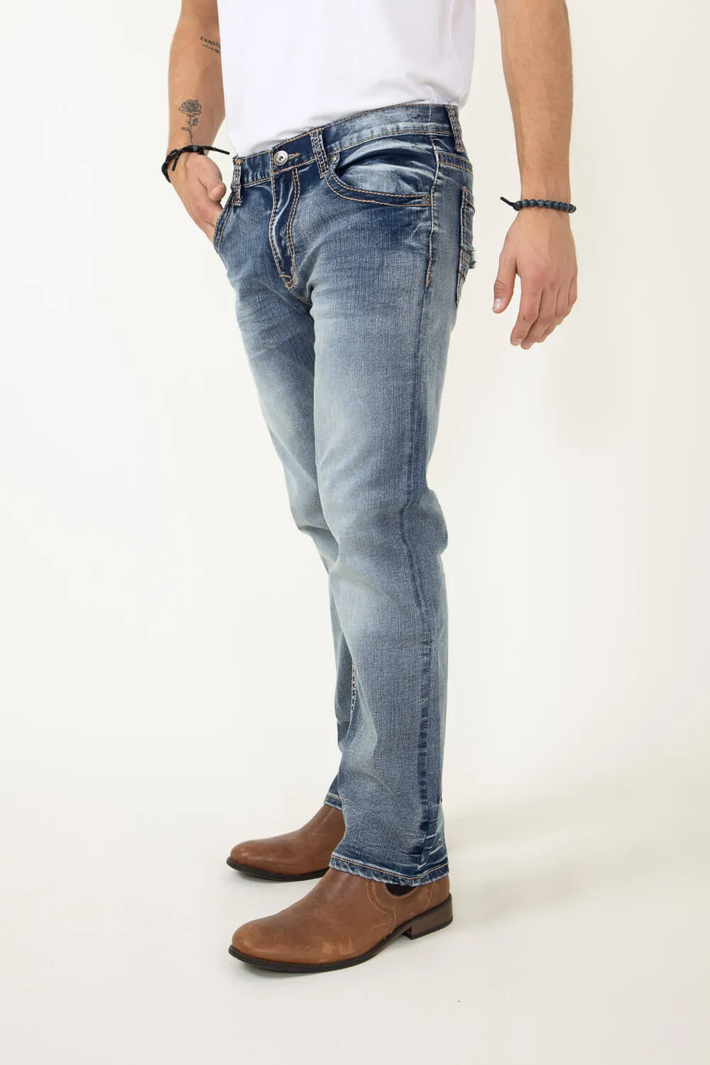True Luck Arlington Bootcut Stretch Jeans for Men | TL17150019