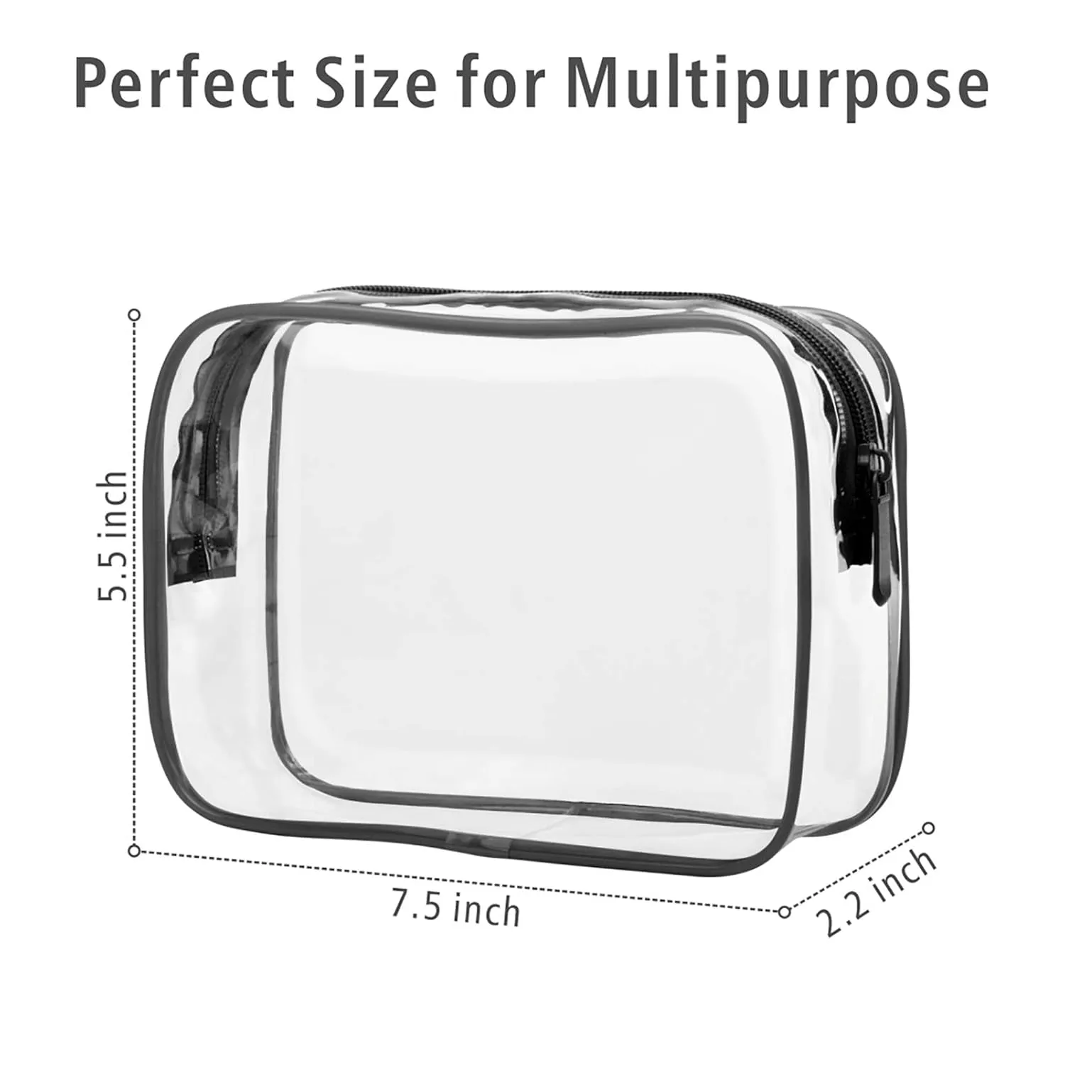 TSA Approved Waterproof Clear Makeup Toiletry Bag for Women and Men