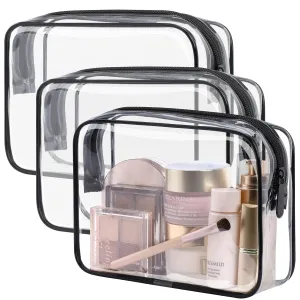 TSA Approved Waterproof Clear Makeup Toiletry Bag for Women and Men