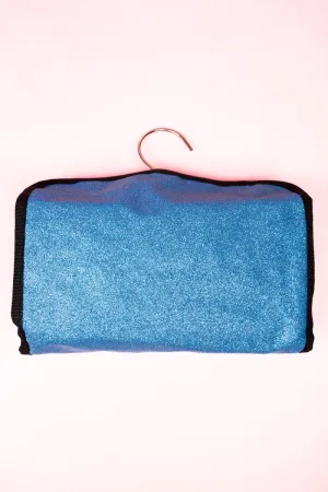 Turquoise Glitz & Glam Roll Up Cosmetic Bag