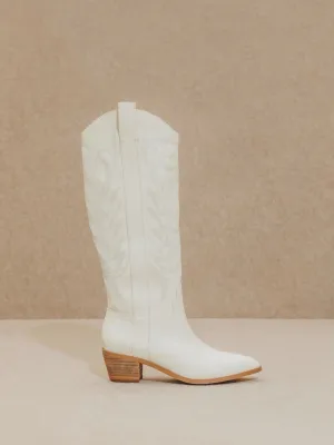 Twain Tall Boots: White