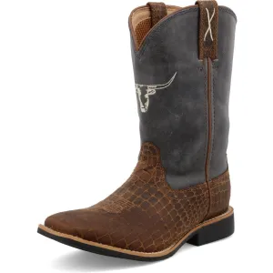 Twisted X Kid's Top Hand-Chocolate and Dusty Blue