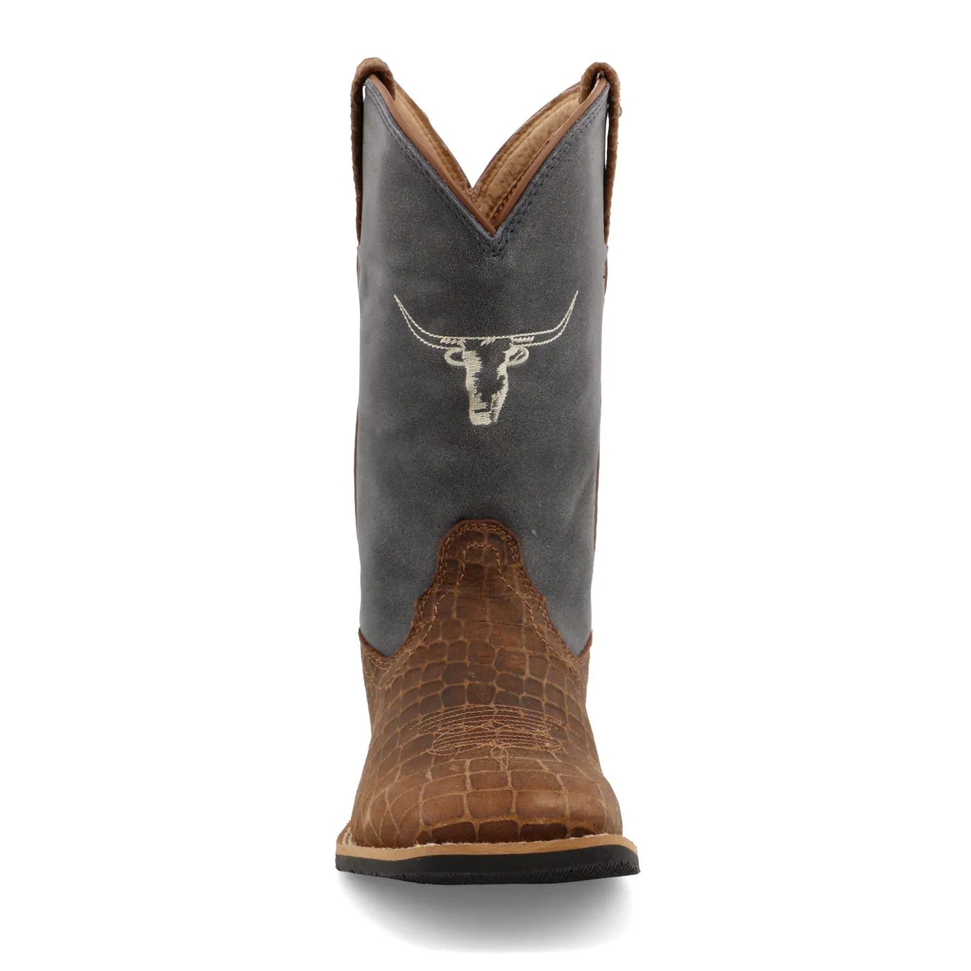 Twisted X Kid's Top Hand-Chocolate and Dusty Blue