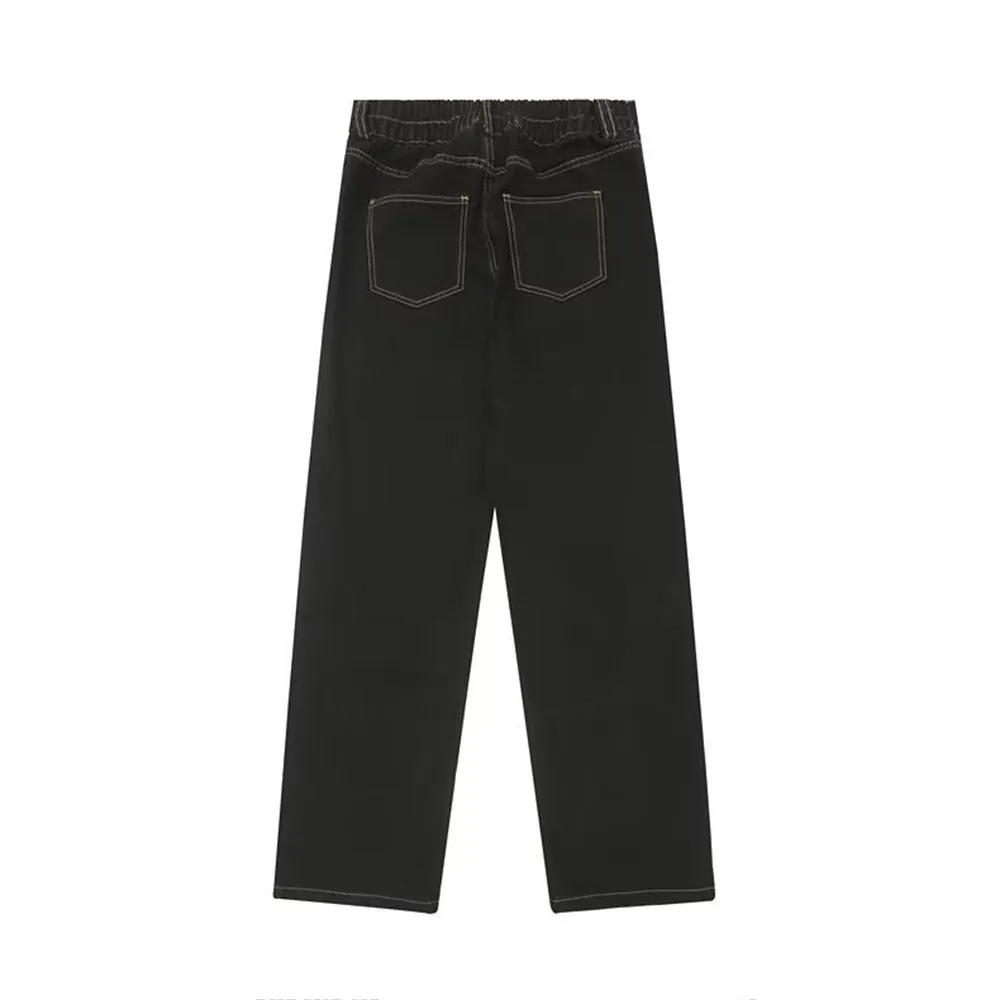 Urban Star Embroidery Straight Leg Jeans