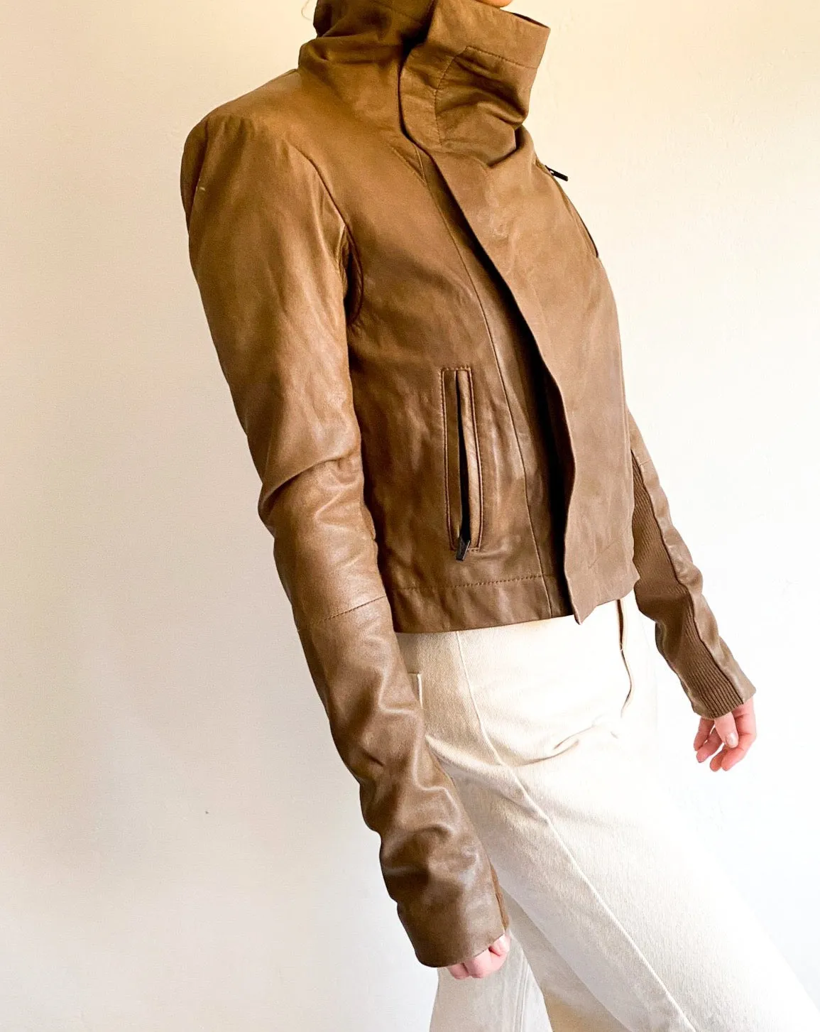 Veda Brown Leather Jacket