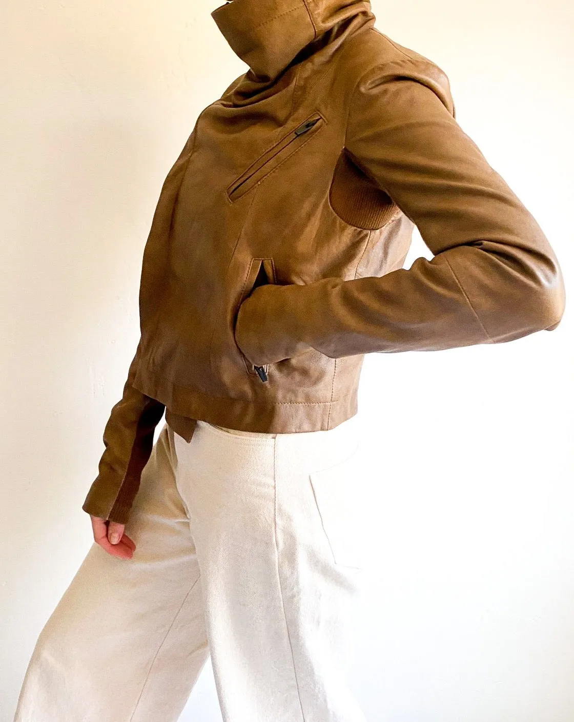 Veda Brown Leather Jacket