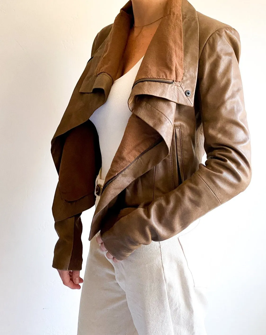 Veda Brown Leather Jacket